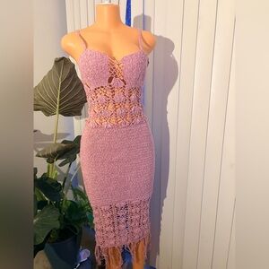 Pink Crochet Beach Dress